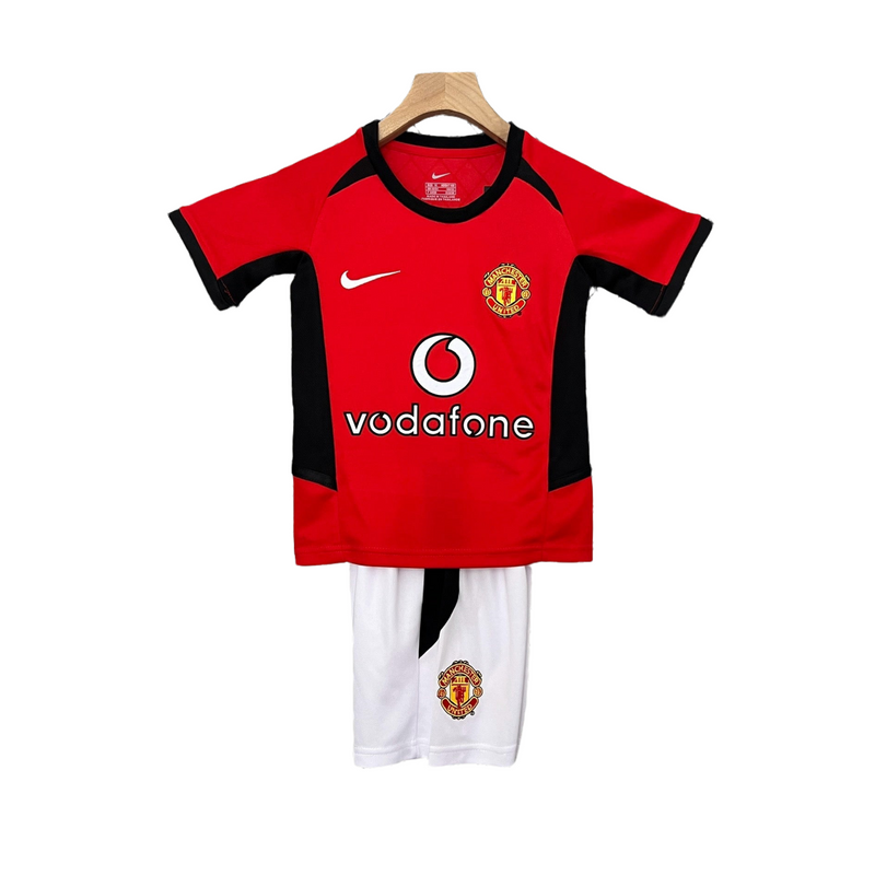 CAMISETA MANCHESTER UNITED I 02/04 CONJUNTO INFANTIL (RETRO) - TIENDA DEL JUGADOR