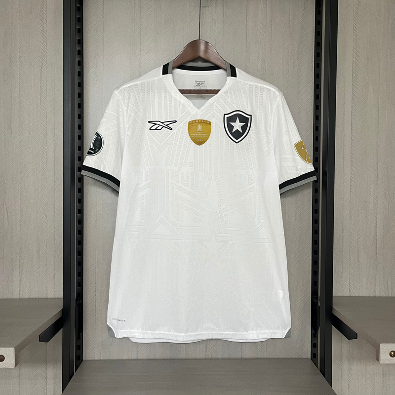 CAMISETA BOTAFOGO II COM 24/25 - COM PATCHS CAMPEÃO LIBERTADORES - HOMBRE