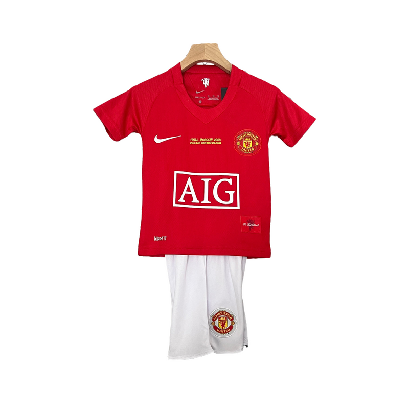 CAMISETA MANCHESTER UNITED I ESPECIAL FINAL CHAMPHIONS LEAGUE 07/08 CONJUNTO INFANTIL (RETRO) - TIENDA DEL JUGADOR