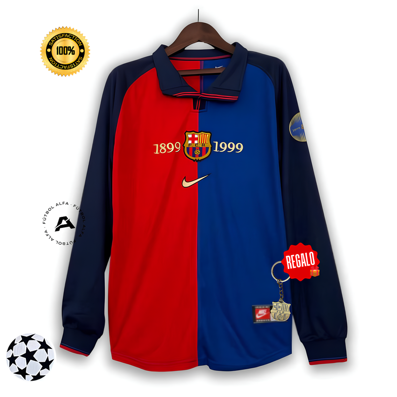 CAMISETA DEL BARCELONA RETRO 99/00 - MANGA LARGA - HOMBRE