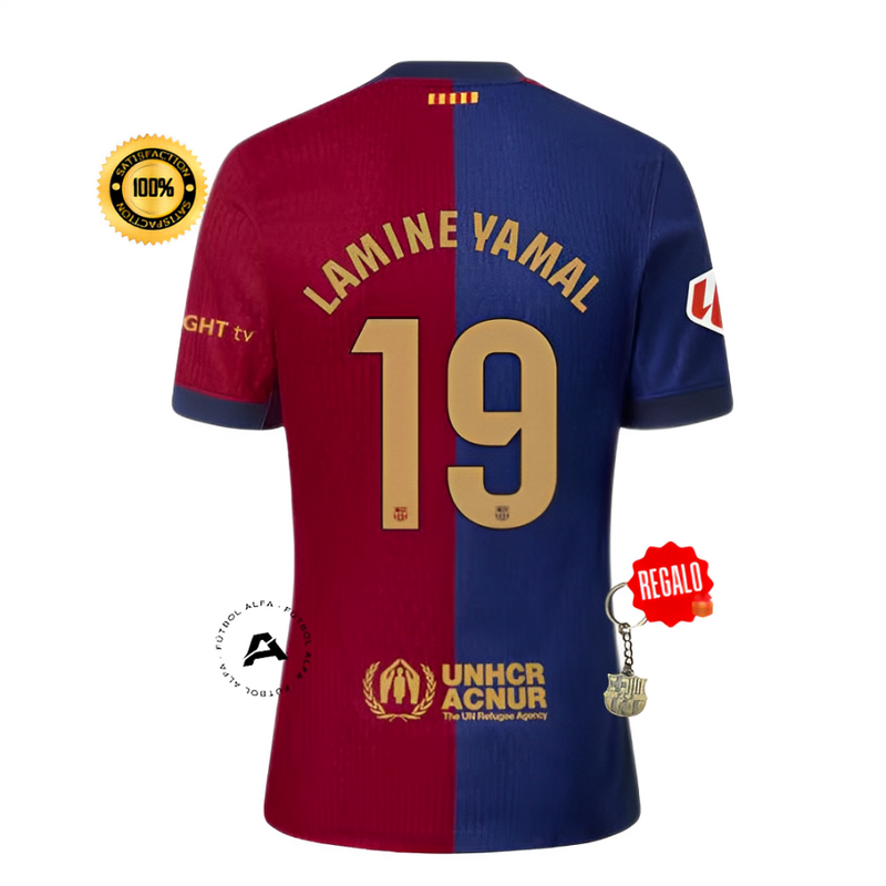 CAMISETA BARCELONA I 24/25 - LAMINE YAMAL 19 - HOMBRE CON PARCHE LALIGA