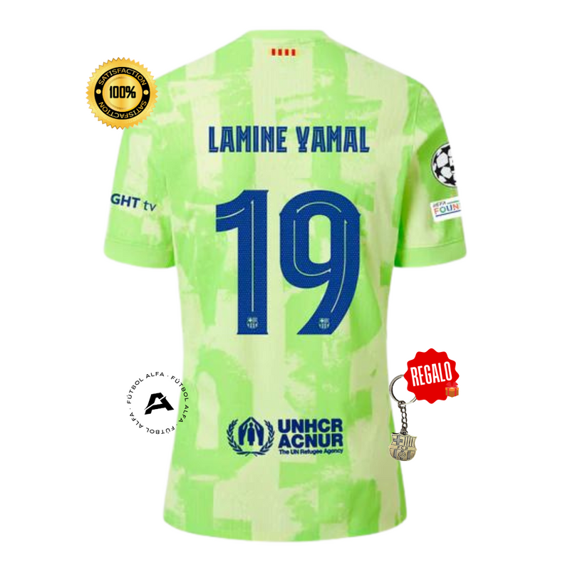 CAMISETA BARCELONA III 24/25 - LAMINE YAMAL 19 - HOMBRE CON PARCHE CHAMPIONS LEAGUE