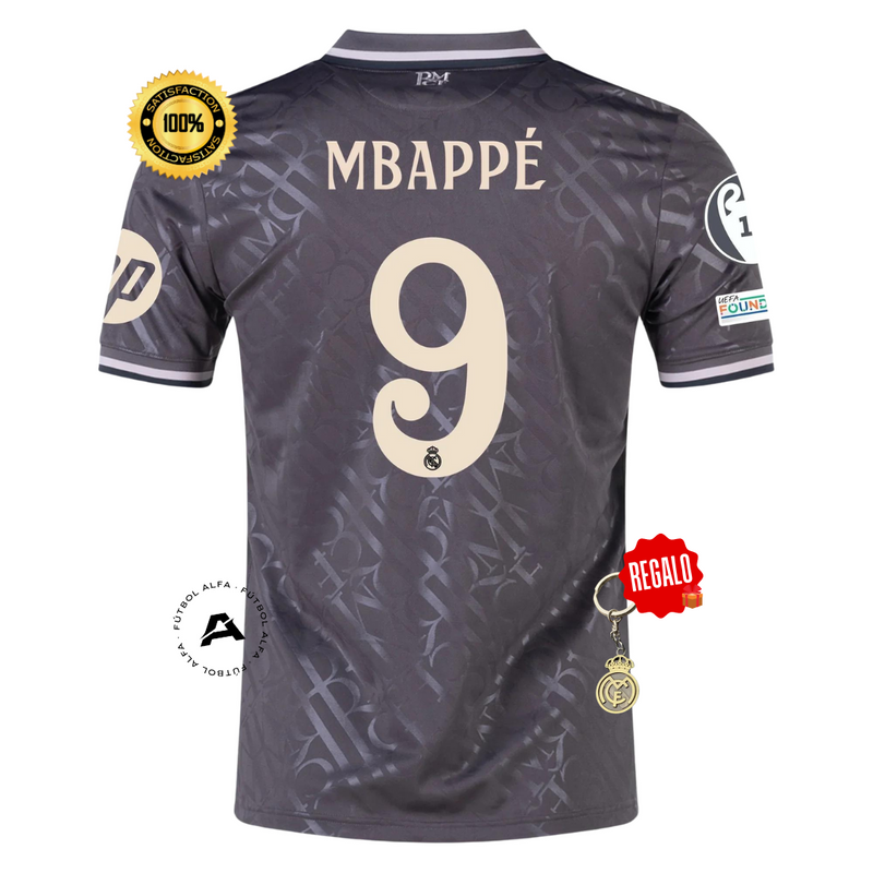 CAMISETA REAL MADRID II 24/25 HOMBRE - MBAPPÉ 9 - CON PARCHE CHAMPIONS LEAGUE