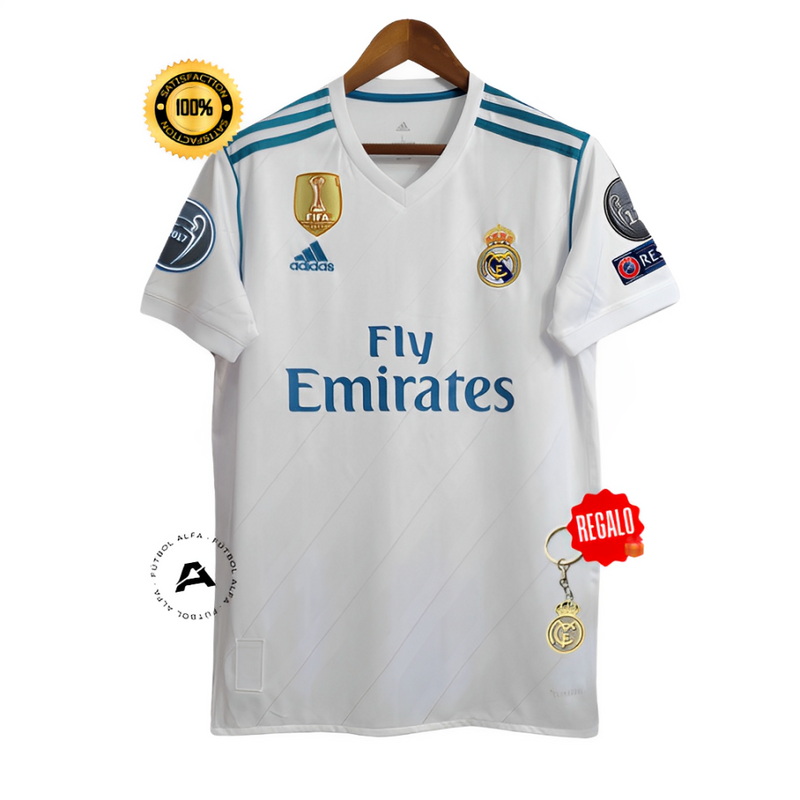 CAMISETA REAL MADRID I 2017/18 HOMBRE (RETRO) - COM PARCHES